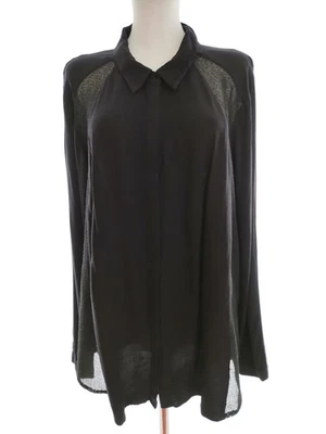 Zizzi  Size M Black Buttoned Tunic Blouse Viscose 100% Long Sleeve - Image 1 of 4
