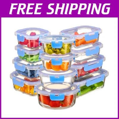 Leak Proof Glass Food Storage Containers - 24 Piece Set - Image 1 of 4