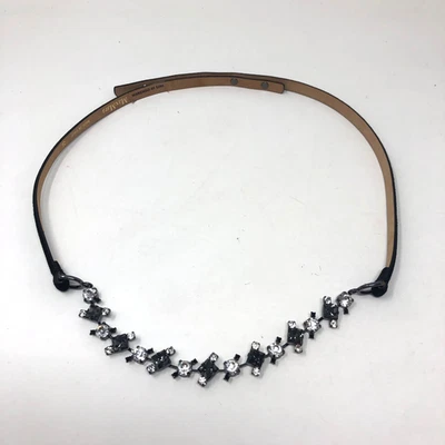 MaxMara Marengo Belt Womens Small Rhinestone Leather Skinny Fashion Whimsigoth - Image 1 of 4