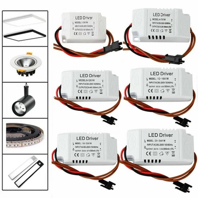 LED Driver Power Supply 3W 12W 18W 36W Transformer AC 110V 220V DC 12V 24V 300ma - Image 1 of 4