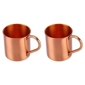 Tazas de cobre (410 ml), mango ergonómico labio redondeado liso artesanal (sin Ri5001 - Imagen 1 de 6