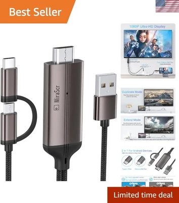 Adaptador Bluetooth HDMI para Android, video 1080P HD y carga, cable de 6,6 pies Foto 1 de 4