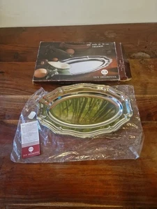 Guy Degrenne Vintage 70er Jahre Französisch Edelstahl Oval Serviertablett Teller 30cms Sehr guter Zustand - Bild 1 von 8
