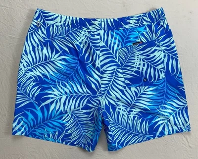 Pantalones cortos de natación Quiksilver forrados de malla cintura elástica, baúles. Azul Floral, XL Foto 1 de 4