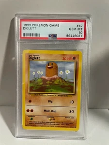 1999 POKEMON BASE SET UNLIMITED #47 DIGLETT PSA 10 - Picture 1 of 2