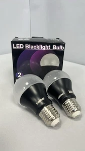 Black Light Bulbs UV LED Bulb with E27 Base Lighting Blacklight Bulb 2 Pack - Picture 1 of 2