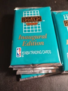 4 Pack Lot-90-91 skybox Inauguaral edition Basketball wax pack series II - Picture 1 of 1