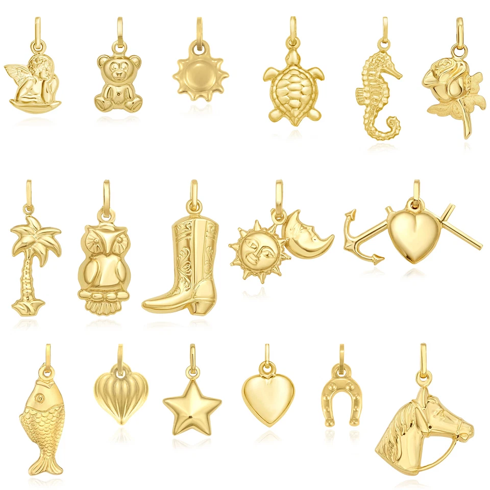 Colgante Oro Amarillo 14K - Ángel, Corazón, Búho, Palmera y Más 0.9" Foto 1 de 4