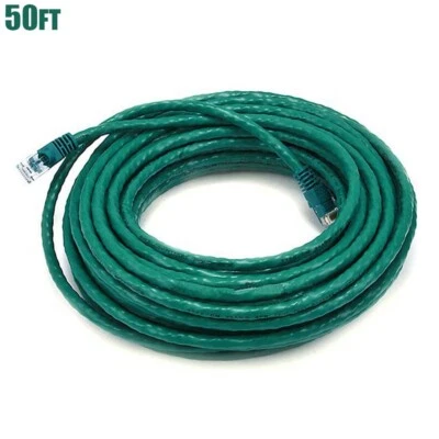 50FT Cat6 UTP Network Ethernet Internet Cable Wire Green 550MHz 24AWG LAN Cat 6 - Image 1 of 2