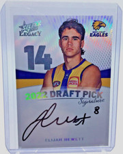 2023 Select AFL Legacy 'ELIJAH HEWETT' -PLATINUM Draft Pick Signature #24/40
