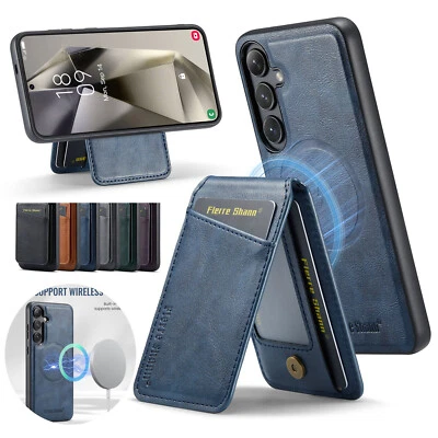 For Samsung S24 Ultra S23 FE S22 Magnetic Case Removable Wallet Card Stand Cover - Image 1 of 4