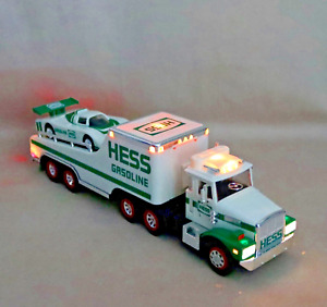 1988 Hess Truck Carrier & Racer ~ Truck  Lights Up Plastic IOB