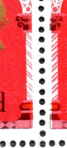 1969 Sg 812 var 4d Christmas Break in Pattern of Pillar Minor Constant Flaw UMM - Picture 1 of 2