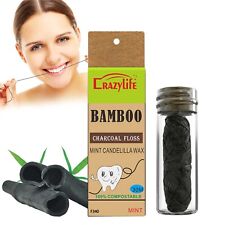 Vegan Bamboo Charcoal Floss Floss Plant Based Wax Floss With Natural Mint