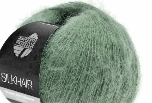 (kg/356€) Silkhair Lana Grossa  25g Fb. 127 moosgrün Kid Mohair Seide PORTOFREI - Bild 1 von 1