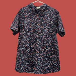 Dravus Herren Gr. XL NVYBlue Floral Print Shirt Short SLVS BUTTON DOWN COLLAR - Bild 1 von 10