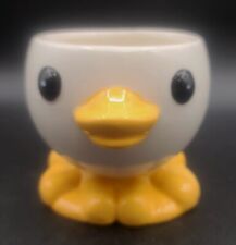 Vintage 1980s K-Mart Inc. Ceramic White Yellow Duck Chick Water Fowl Planter 
