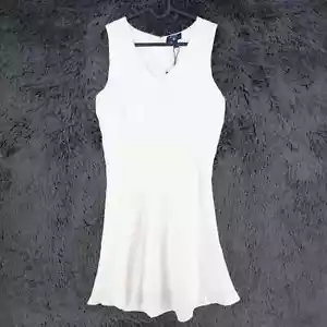 GANT White V Neck Linen Flared Dress Size EU 38 UK 12 US 8 - Picture 1 of 9