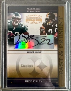 2005 Donruss Gridiron Gear Past & Present Jersey /24 Duce Staley #PP8 Auto - Picture 1 of 3