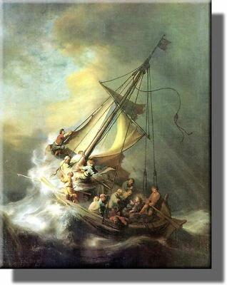 Christ in the Storm on the Lake of Galilee, Rembrandt - Picture on Stretched Can