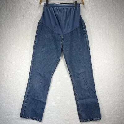 MOTHERHOOD MATERNITY Jeans 4 Blue Over Belly Pants Elastic Drawstring Denim - Image 1 of 4
