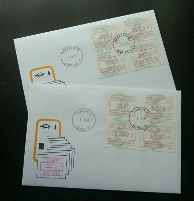 [SJ] Finland Kokkola & Vantaa 1993 ATM (Frama Label stamp FDC pair) - Image 1 of 4