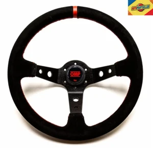 VOLANTE A CALICE SPORTIVO OMP UNIVERSALE 350MM IN PELLE SCAMOSCIATA STILE RALLY - Foto 1 di 8