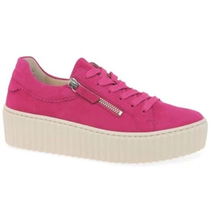Gabor Dolly Womens Trainers - Side Zip & Lace Up - Leather Upper - Picture 1 of 52
