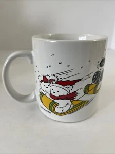 Dayton Hudson 1988 Santa Bear taza de café trineo Navidad - Imagen 1 de 9