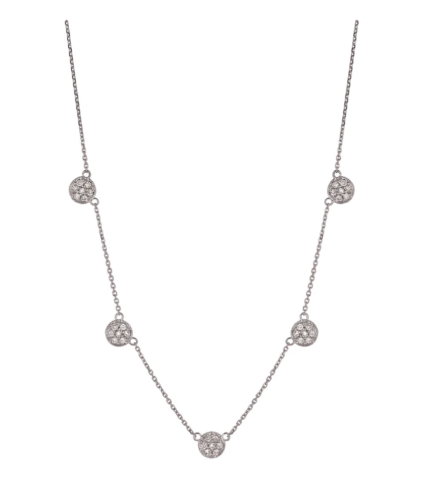 0.75 Carat Natural Diamond Disc Necklace 14K White Gold G SI 18'' chain - Image 1 of 1