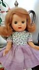 NASB Nancy Ann Storybook MUFFIE Brunette No Brows Doll in Lavender Outfit (2439)