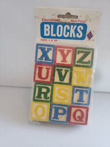 Vintage NOS Wooden Wood Block Play to Learn Toys Educational Non-Toxic 