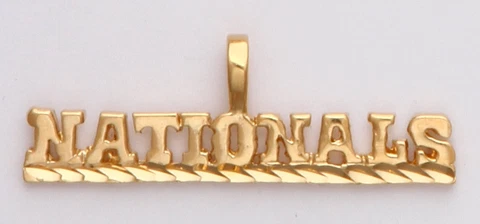 Washington Nationals Team Name Necklace Pendant Charm  24k GP Fan Jewelry Cover