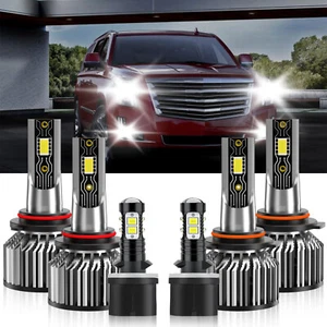 For Cadillac Escalade 2002 LED Headlight Bulb Hi/Low+Fog Light Combo 6500K White - Picture 1 of 12