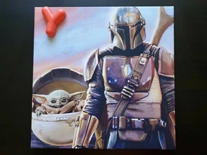 New! - Star Wars - The Mandalorian - Wall Art - Canvas Art 12"x 12" - LucasFilm - Picture 1 of 9