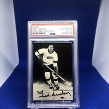 Ted Lindsay Signed Hockey Photo Card Detroit Red Wings PSA/DNA Authentic Auto