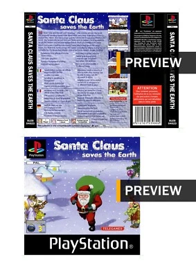 Santa Claus Saves the Earth - PlayStation PS1 Replacement Inlay Covers - Image 1 of 3