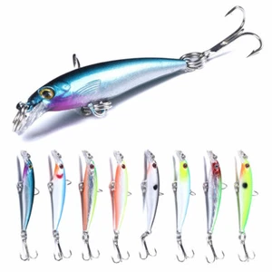 8PCS/Set Crankbait 5cm/2.2g Minnow Fishing Lure Hook Tackle Hard Bait Wobbler - Picture 1 of 12