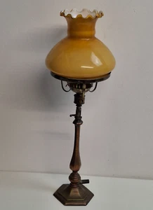 Antique Victorian Gas Hurricane Style Table Lamp Gas Portable Table Lamp - Foto 1 di 6
