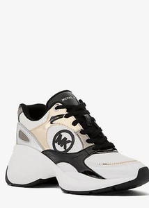 Michael Kors Zuma Women's US 7Metallic and Mesh Leather Trainer Shoes ❤️❤️❤️❤️ - Picture 1 of 8