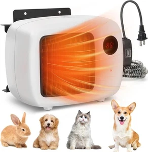 Pet House Heater with Thermostat - 2 Heating Modes (200/400W), 6FT Anti White - Picture 1 of 7