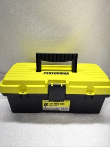 12" Kinder Performax Werkzeugkoffer mit Tablett, gelb - für Werkzeuge oder Spielzeug. Neu - Bild 1 von 5