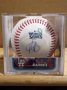 Austin Barnes Los Angeles Dodgers Firmado OML 2024 Serie Mundial de Béisbol (CERTIFICADO DE AUTENTICIDAD JSA - Imagen 1 de 10
