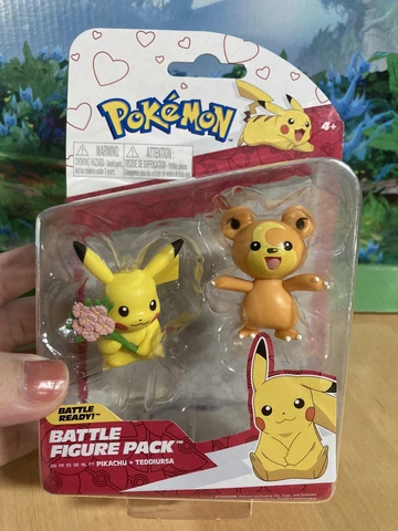 Pokemon Pikachu & Teddiursa Battle Figure 2-Pack Valentine's Special Flower NEW Cover