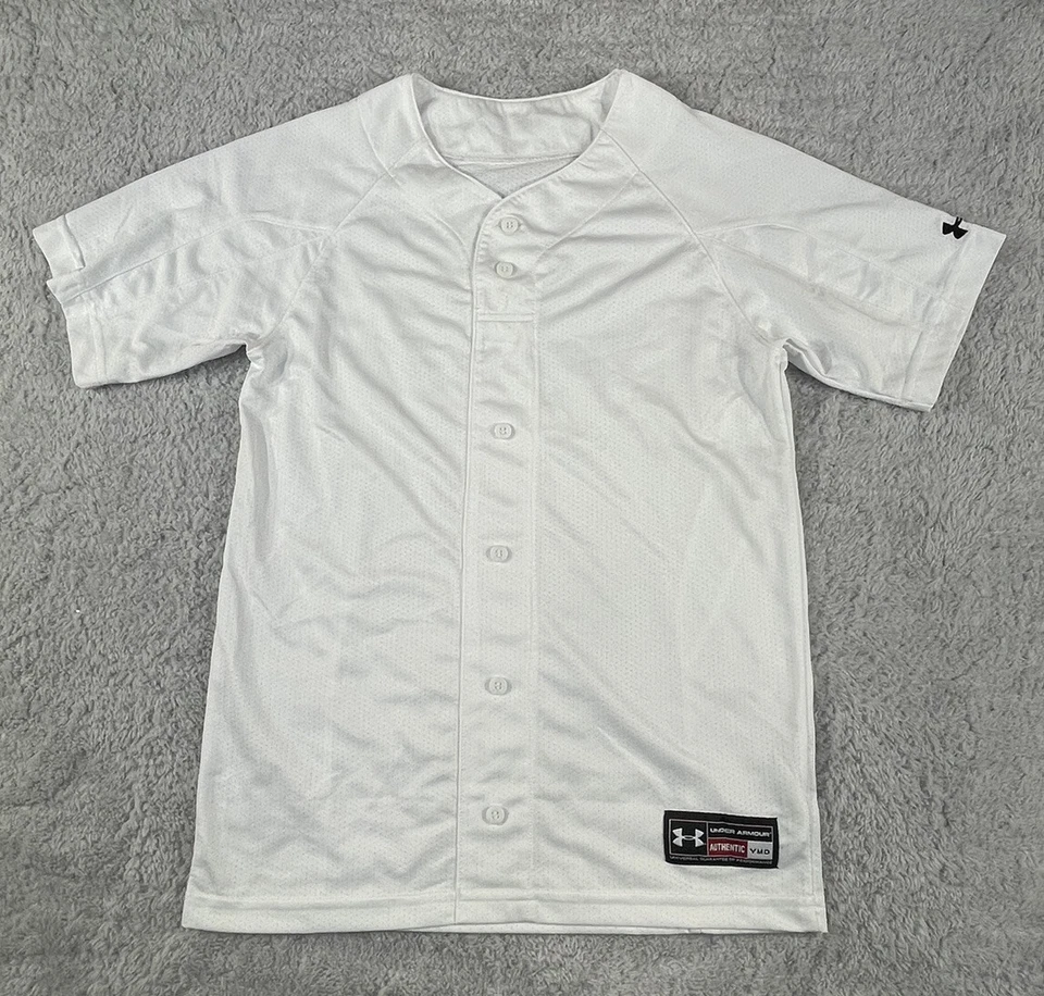 Camiseta de béisbol Under Armour juvenil mediana clásica de 2 botones blanca manga corta Foto 1 de 4