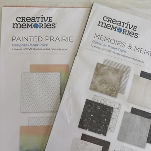 Lote de dos paquetes de papel de diseñador Creative Memories pintados pradera, memorias y recuerdos - Imagen 1 de 9