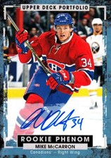 2015-16 Upper Deck Portfolio Autographs #224 Mike McCarron E Montreal Candiens