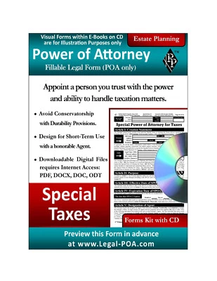 Special Power of Attorney For Taxes - Form & CD ( Legal Kit ) - Image 1 of 4