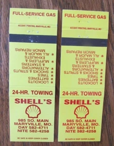SHELL GAS STATION MATCHBOOK MATCHCOVERS: MARYSVILLE, MISSOURI -E20 - Picture 1 of 1