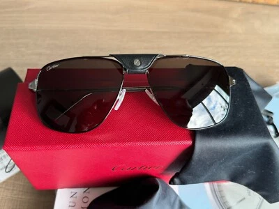 Gafas de sol de aviador Santos de Cartier gris rutenio sin usar ¡RARAS! Foto 1 de 4